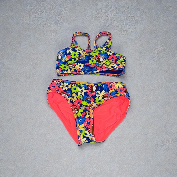 Colorful Kids Swim Set Buc-ees Girls Small 6/6X - Picture 2 of 11